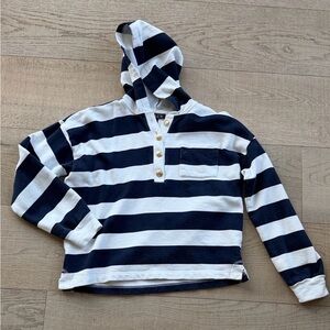J. Crew Navy and White Striped Hoodie